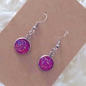 Faux druzy quartz earrings NEW!!!